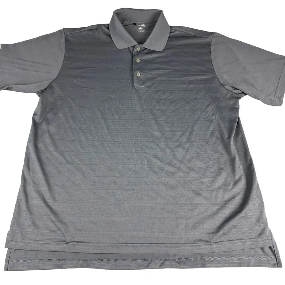 Adidas Polo Shirt Men's Extra Large Gray Short Sleeve Golf Stretch Performance